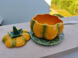 Azucarero calabaza cerámica portuguesa