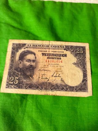 1 billete de 25 pesetas España antiguo