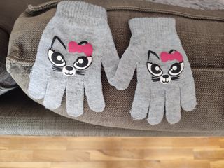 Guantes niña - Gris y Rosa