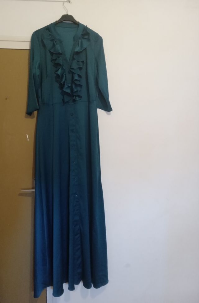 Vestido largo fiesta - Verde oscuro