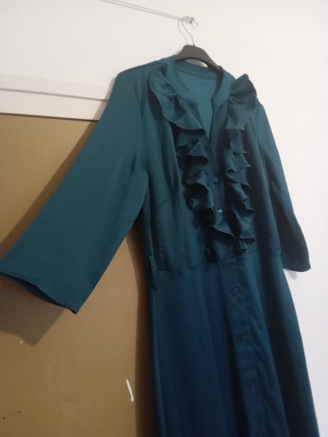 Vestido largo fiesta - Verde oscuro