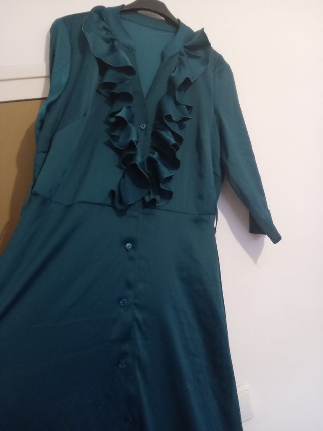 Vestido largo fiesta - Verde oscuro