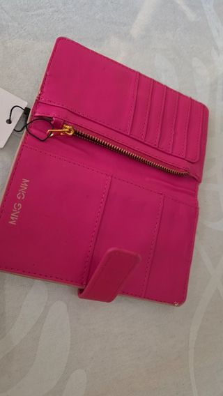 Cartera MANGO beige y rosa