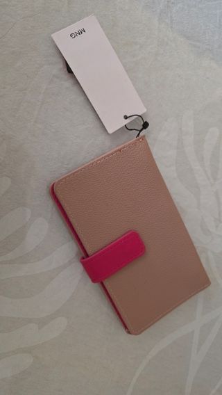 Cartera MANGO beige y rosa