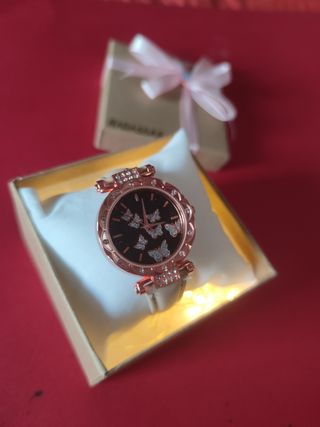 Reloj pulsera mariposas dorado