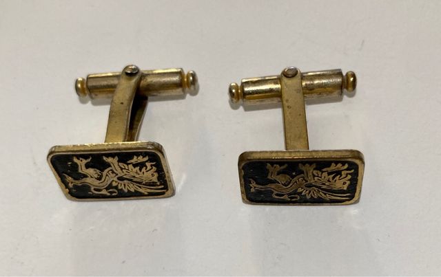 Gemelos vintage dorados