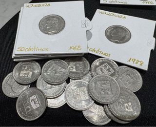 Monedas antiguas Venezuela con monedas de plata