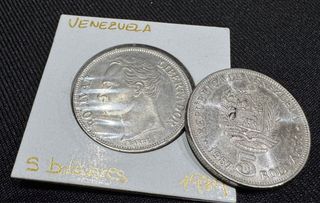Monedas antiguas Venezuela con monedas de plata