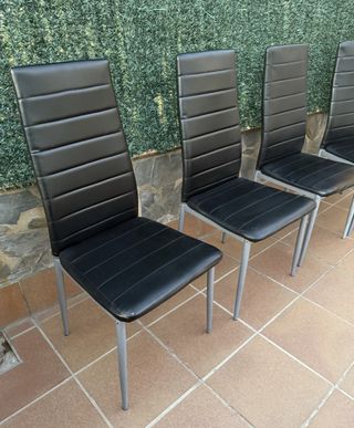 4 sillas de comedor negro