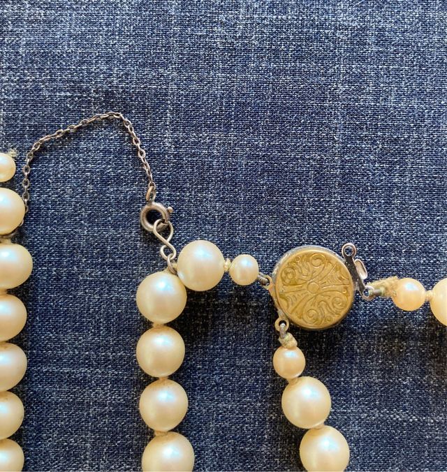 Collar perlas crema vintage