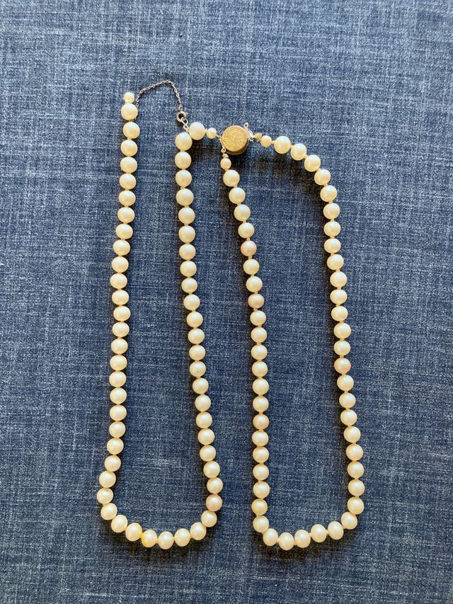 Collar perlas crema vintage