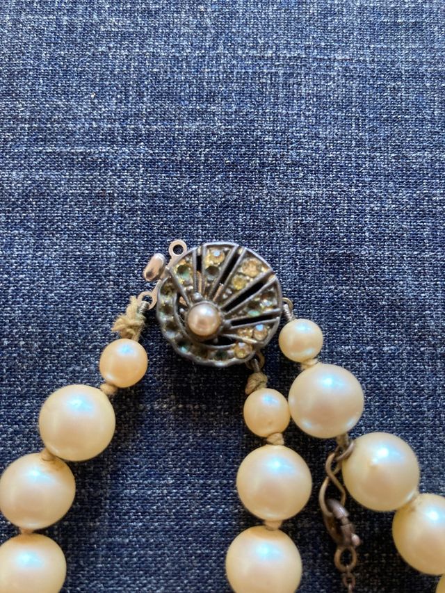 Collar perlas crema vintage