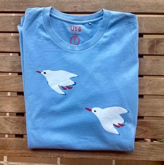 Camiseta UT pájaros Japón - Azul