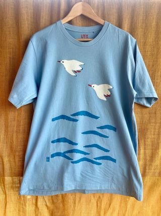 Camiseta UT pájaros Japón - Azul