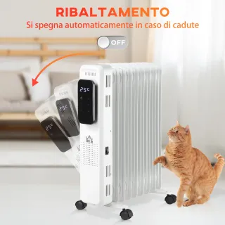 Radiatore a Olio a 11 Elementi, 3 Livelli di Risca