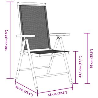 vidaXL Sillas de jardín plegables 4 uds aluminio
