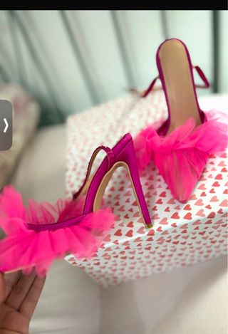 Zapatos tacón rosa fucsia