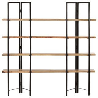 vidaXL Estantería de 4 niveles madera maciza 