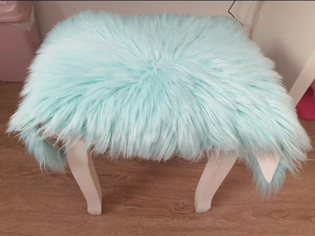 Alfombra pelo largo turquesa