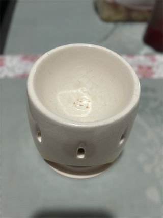 Bruciaessenze Ceramica Giallo-Bianco