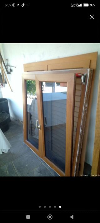Ventana PVC color madera climalit 2 hojas