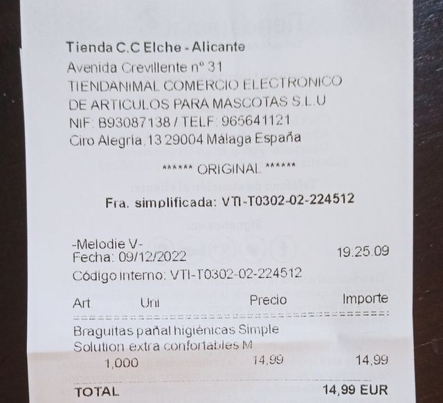 Pañal lavable perro talla M