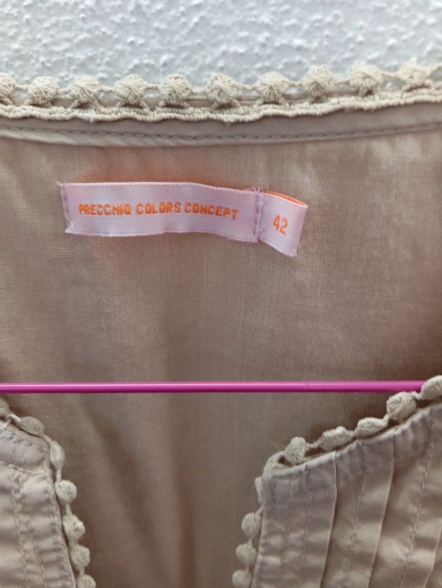 Vestido beige encaje