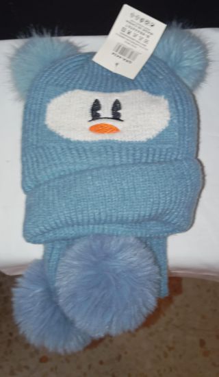 Gorro y bufanda niño/a invierno con etiqueta