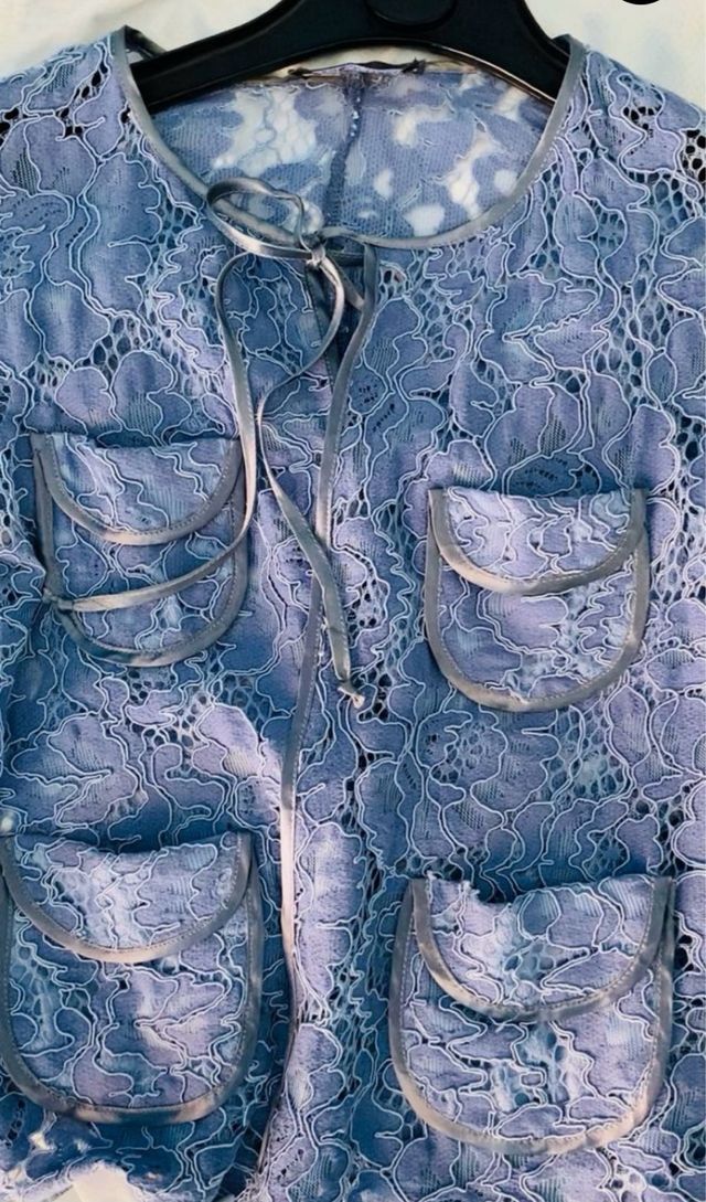 Completo pizzo azzurro CAMOMILLA