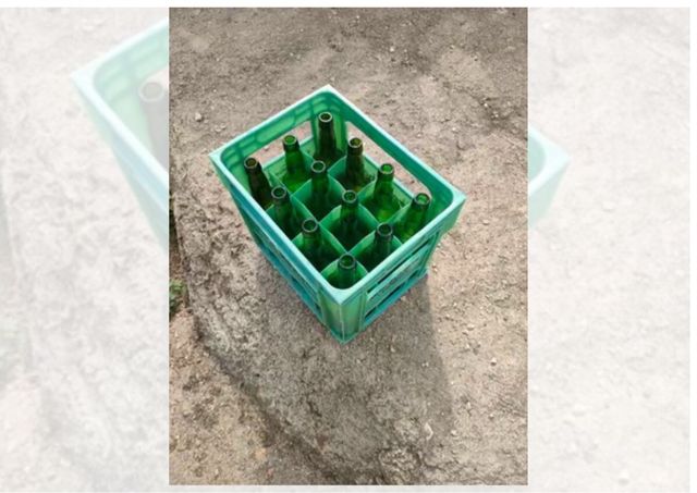 Caja sidra +12 botellas vacias