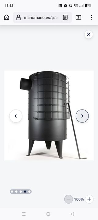 Estufa leña redonda pequeña nueva