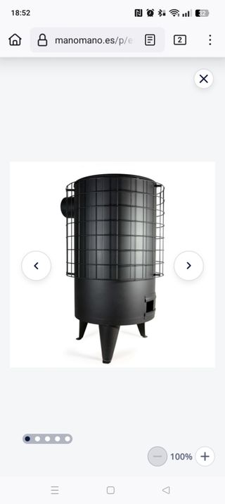 Estufa leña redonda pequeña nueva