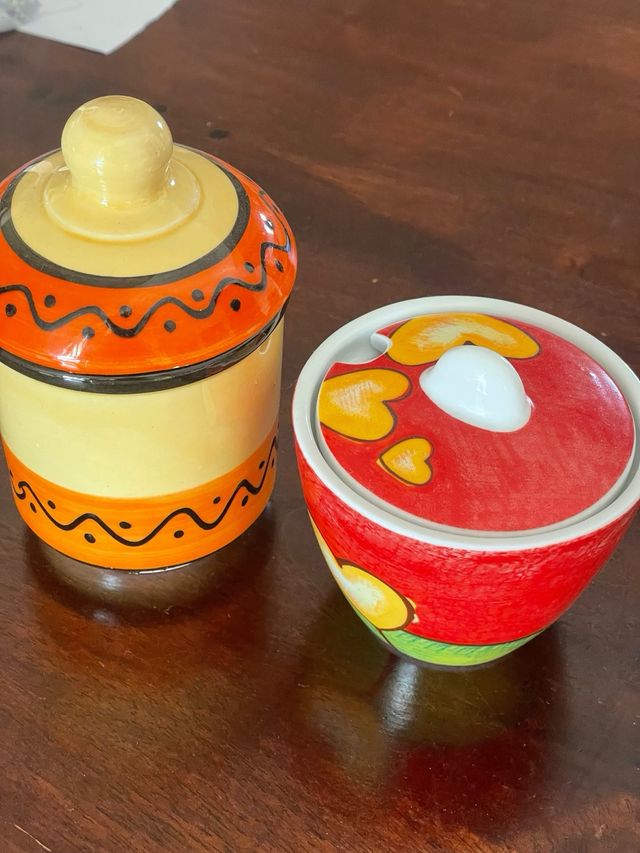 Set Zuccheriera e Porta Zafferano Ceramica