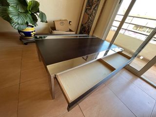 Mesa centro moderna -wengue y acero