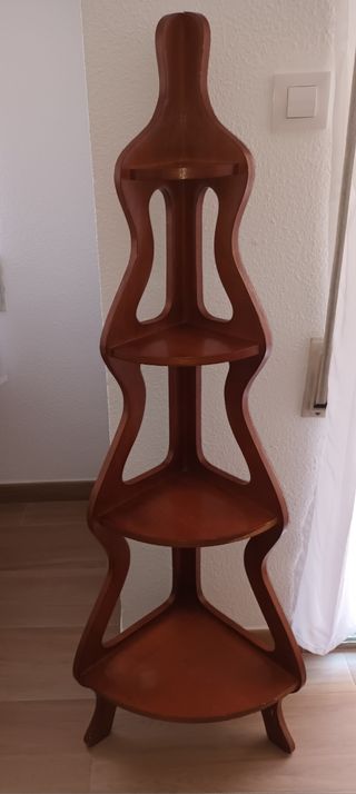 Estantería rinconera vintage de madera