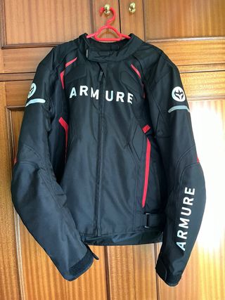 Chaqueta moto Armure negra y roja
