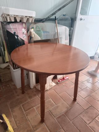 Mesa redonda extensible madera 90cm