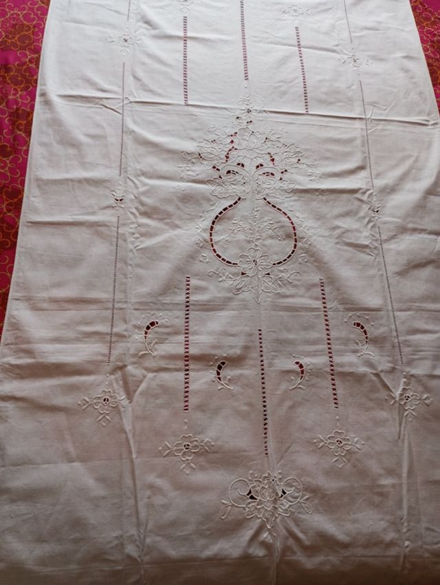 Cortina blanca hilo algodón