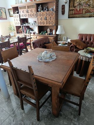 Mesa Comedor Antigua + 6 Sillas