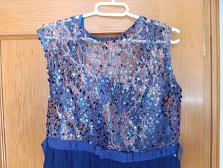 Vestido fiesta azul eléctrico noche