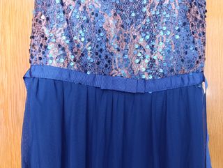 Vestido fiesta azul eléctrico noche