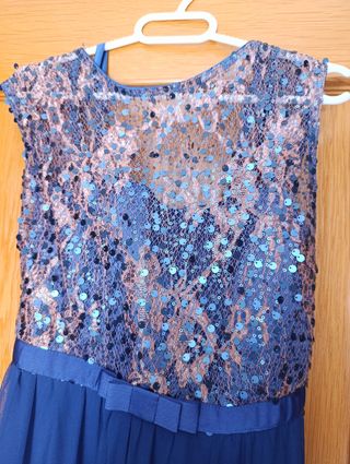 Vestido fiesta azul eléctrico noche