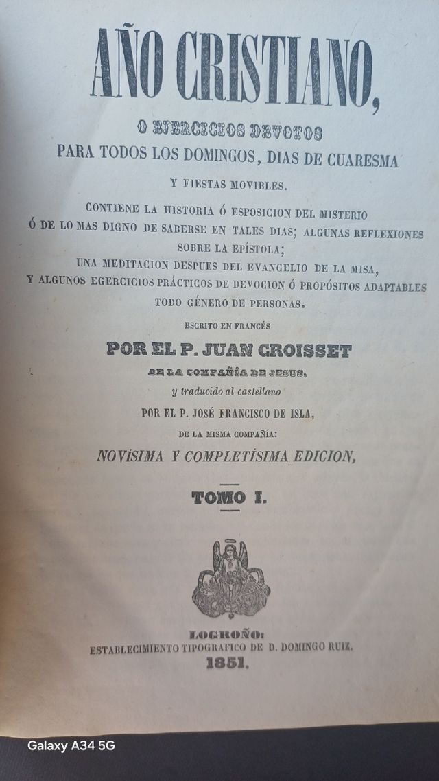 6 TOMOS DEL AÑO CRISTIANO 1851