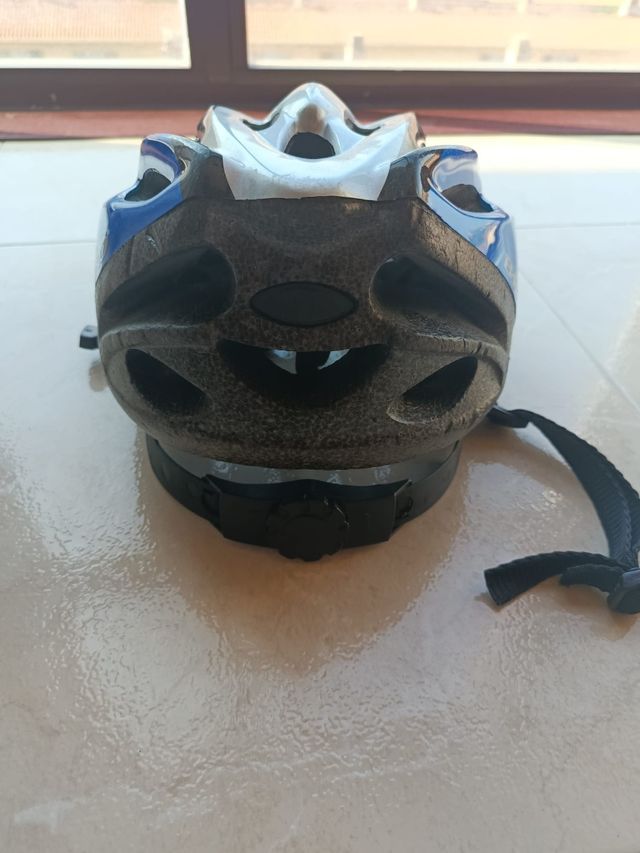 Casco bici adulto, azul y plata