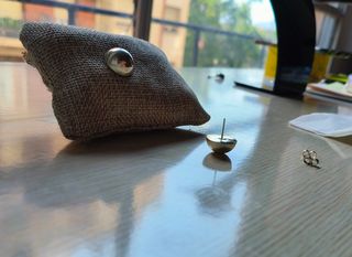 Pendientes tipo botón de Plata 