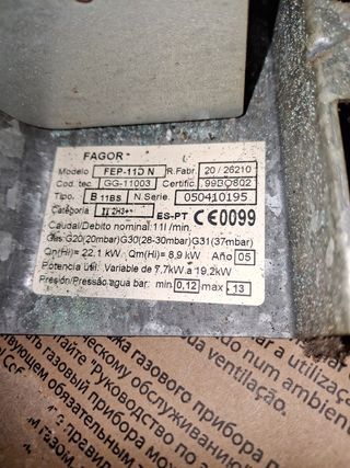 Calentador Fagor - Electrónica 11litros
SUPER COMP