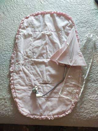 Sombrilla y colchoneta bebé rosa