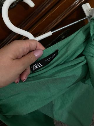 Falda Zara verde - lino