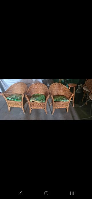8 Sillas mimbre vintage