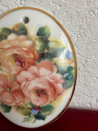 2 Decorazioni Porcellana Francese Limoges Oro 22k